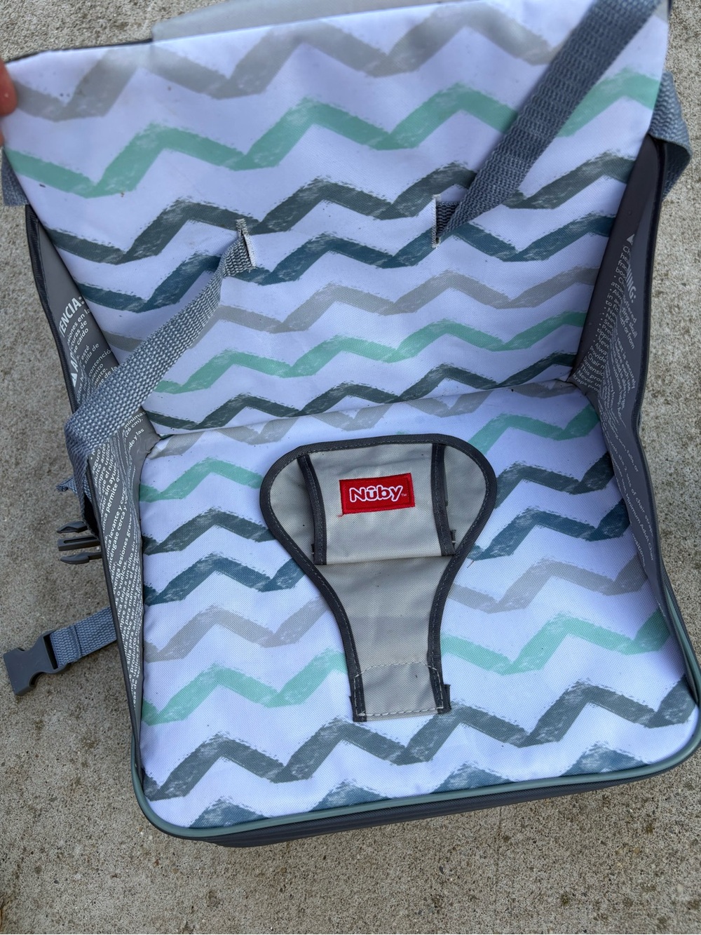 Nuby Kids Portable Booster Seat - Aqua Chevron